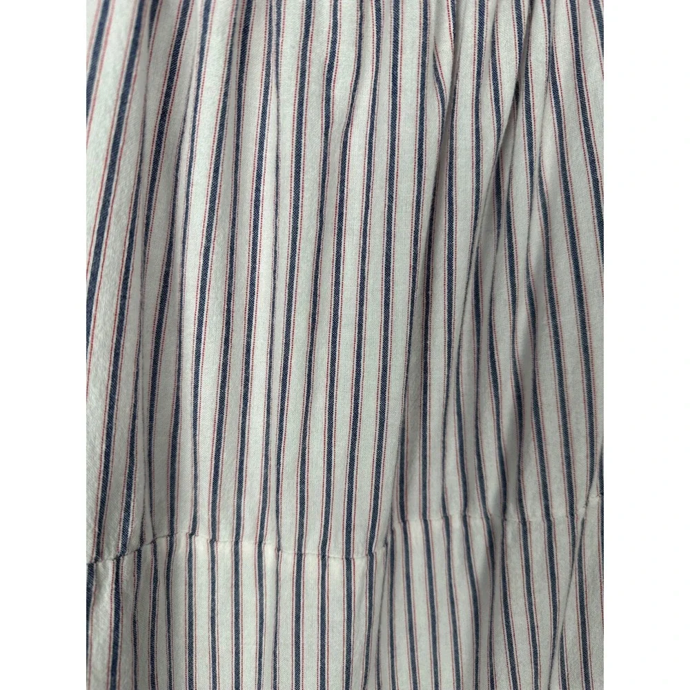 ASOS Womens Coastal Tiered Puff Sleeve Maxi Dress Striped White Size 8 Cotton - Picture 5 of 12